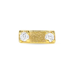 14k Yellow Rose White Solid Gold Cralina Stud , Body Jewelry 25g Threadless, 14g and 16g Threaded Pins
