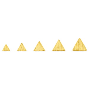 14K Solid Yellow Rose White Gold Diamond-Cut Flat Triangle Stud,Piercing, Body Jewelry, 25g Threadless pin, 14g or 16g Internally Threaded