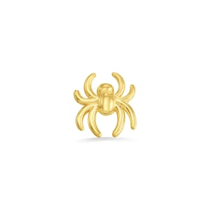 14k gelbe Rose weiß Solid Gold Spooky Spinne Ohrstecker, Körperschmuck 25g Threadless, 14g und 16g mit Gewinde Pins
