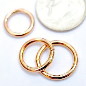 14k Solid Yellow Rose White Gold Seamless Ring Septum Nostril Helix Tragus Conch Nose Ear Piercing