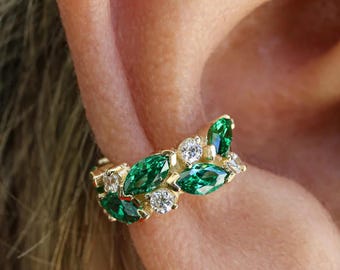 14k Solid Gold Clicker Ring: CZ Septum, Helix, Daith Hoop - 16g
