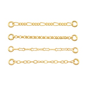 14K Solid Yellow Rose White Gold Chains for Piercing and Body Jewelry, Body Chain for threadless stud