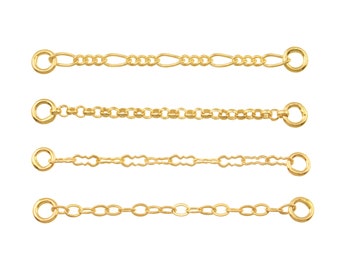 14K Solid Yellow Rose White Gold Chains for Piercing and Body Jewelry, Body Chain for threadless stud