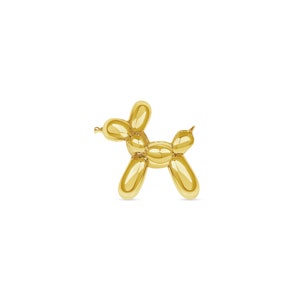 Joyería corporal para perro con forma de globo en oro macizo de 14k: pasador sin rosca de 25g
