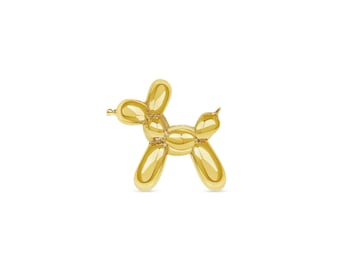 Joyería para perro con forma de globo de oro macizo de 14 k: broche sin rosca de 25 g