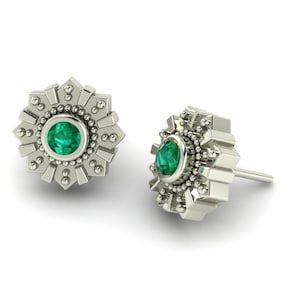 14k Yellow Rose White Solid Gold  Stud CZ set,Piercing,  Body Jewelry 25g Threadless, 14g and 16g Threaded Pins
