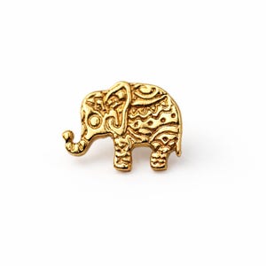 14K Solid Gold Elephant Piercing: Yellow, White, Rose Gold Options