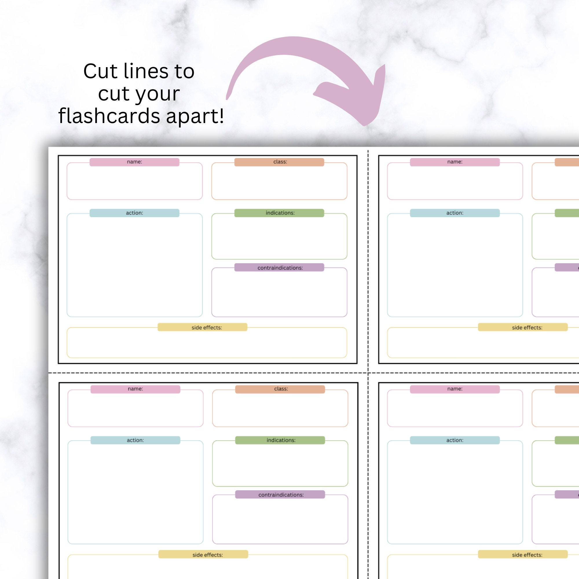 Printable Pharmacology Template for Nursing Drug Cards, Pharmacology ...
