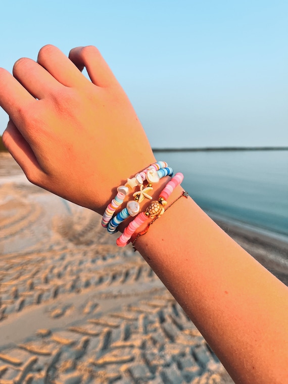 Best Selling Beach Jewelry Turtle Charm Beach Bracelets, Sea Glass