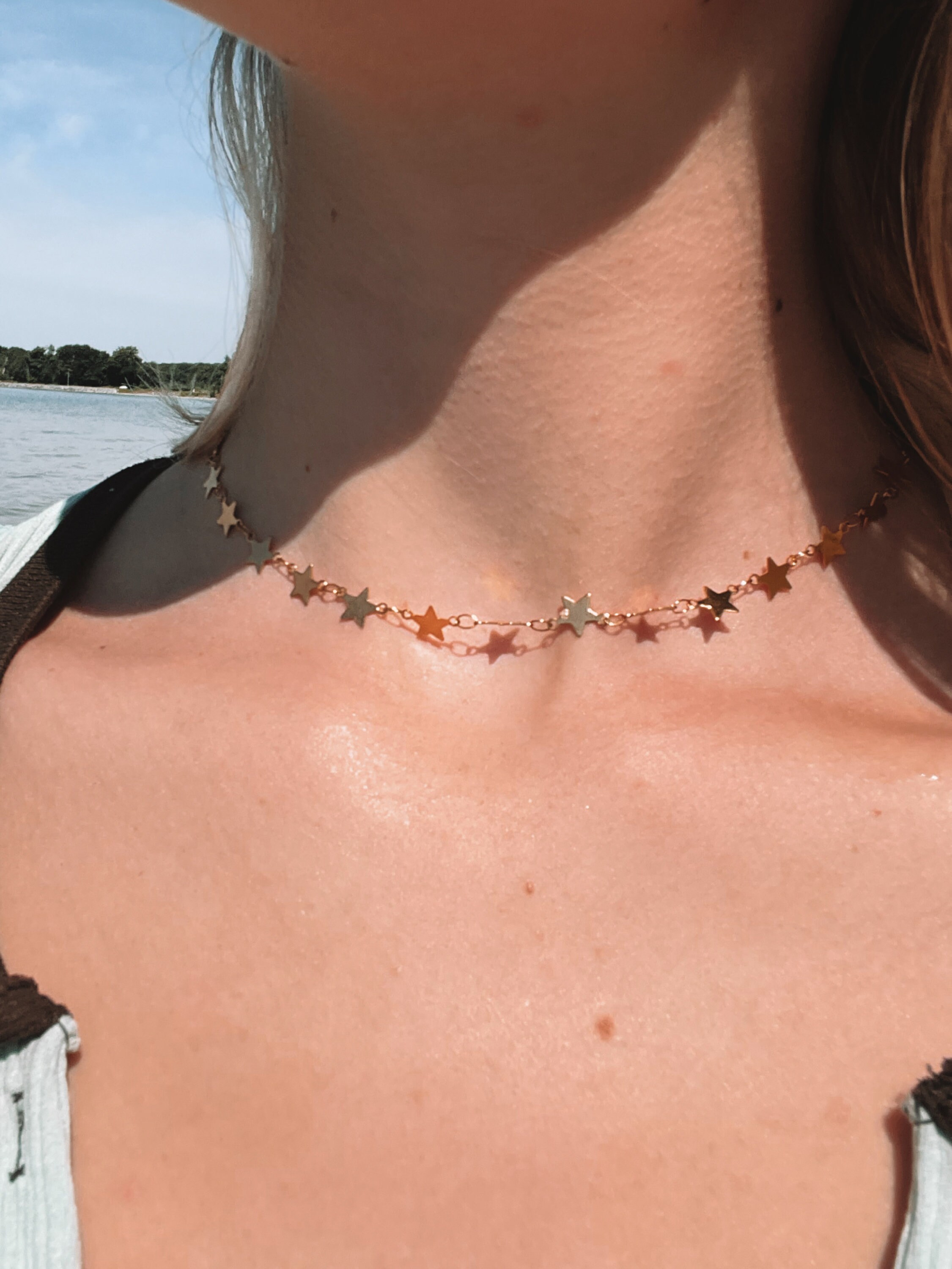 Gold Star Choker Necklace Outer Banks Sarah Cameron Star Choker