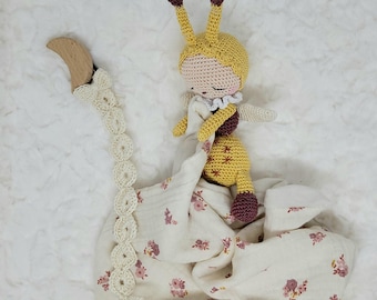 snail swaddle blanket with pacifier clip