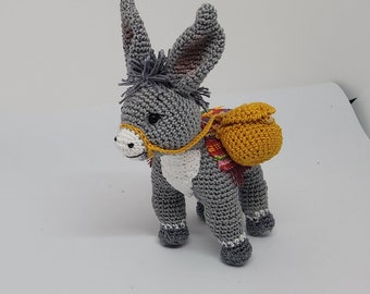 Donkey with mercerized cotton baskets, ideal for a child or adult gift