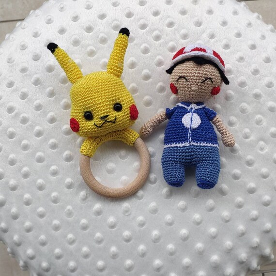 Pokemon Baby Gift Box Pikachu And Sacha In Cotton And Wood Etsy