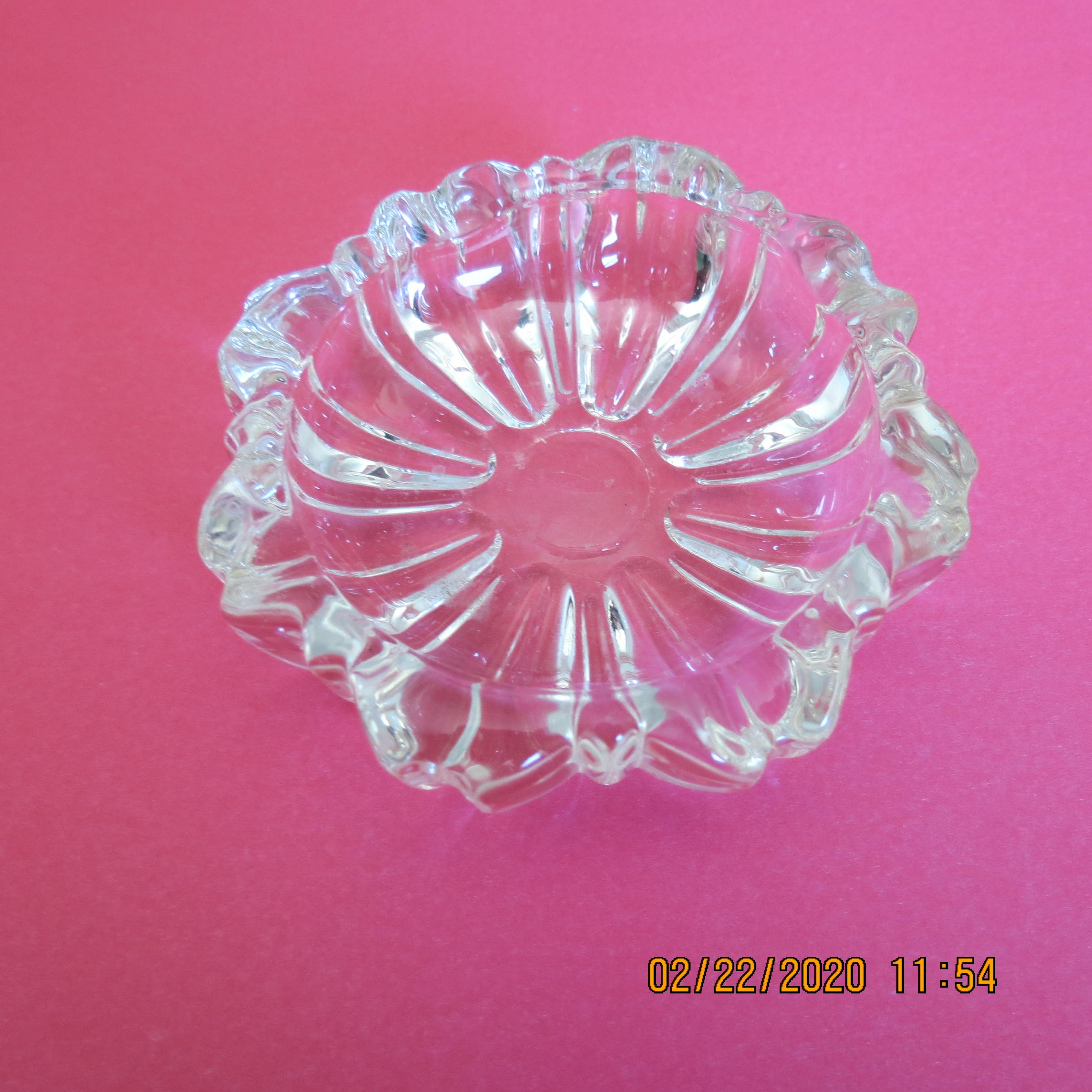 Vintage Round Flower Crystal Ashtray NC07 Etsy