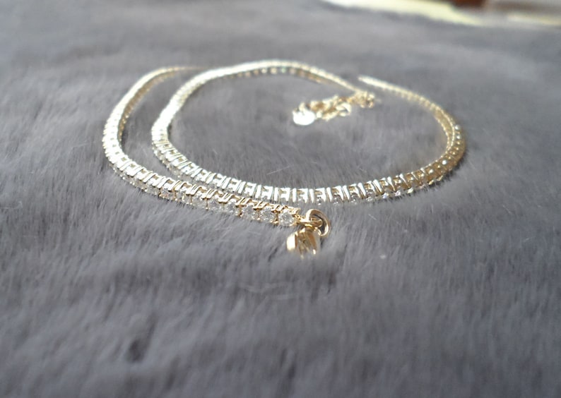 Sterling Silver.925 Cubic Zirconia Tennis Necklace Etsy