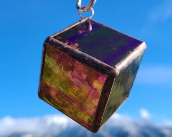 Geometric Stained Glass Cube