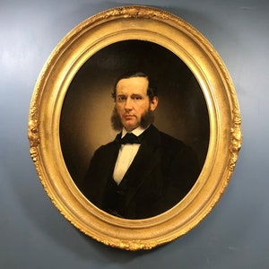 Large 19th Portrait Painting of Gentleman