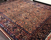 Antique Persian Lilihan Room Size Wool Rug 8 6 x 11 1