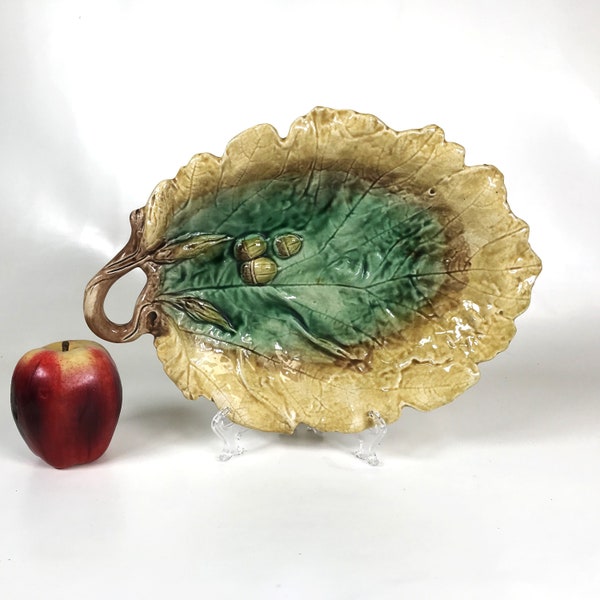 Antique Majolica Dish With Acorns Etsy