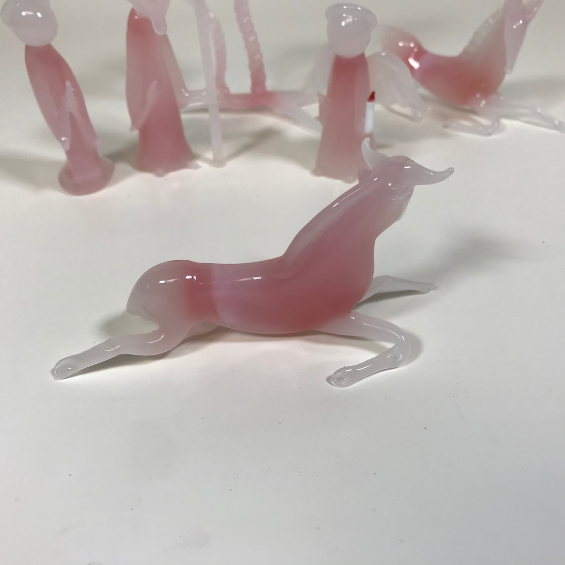 Murano Glass Nativity Set in Pink Opalescent Color Etsy