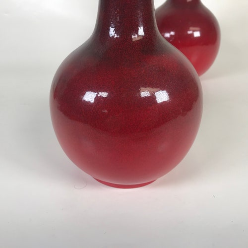 Pair of Royal Haeger Mid Century Atomic shops Red Bottle Vases
