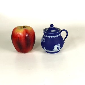 Rare Wedgwood Cobalt Blue Jasperware Mustard Pot