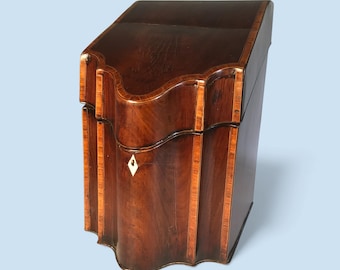 Early 1800's Georgian Mahogany Inlaid Knife Box