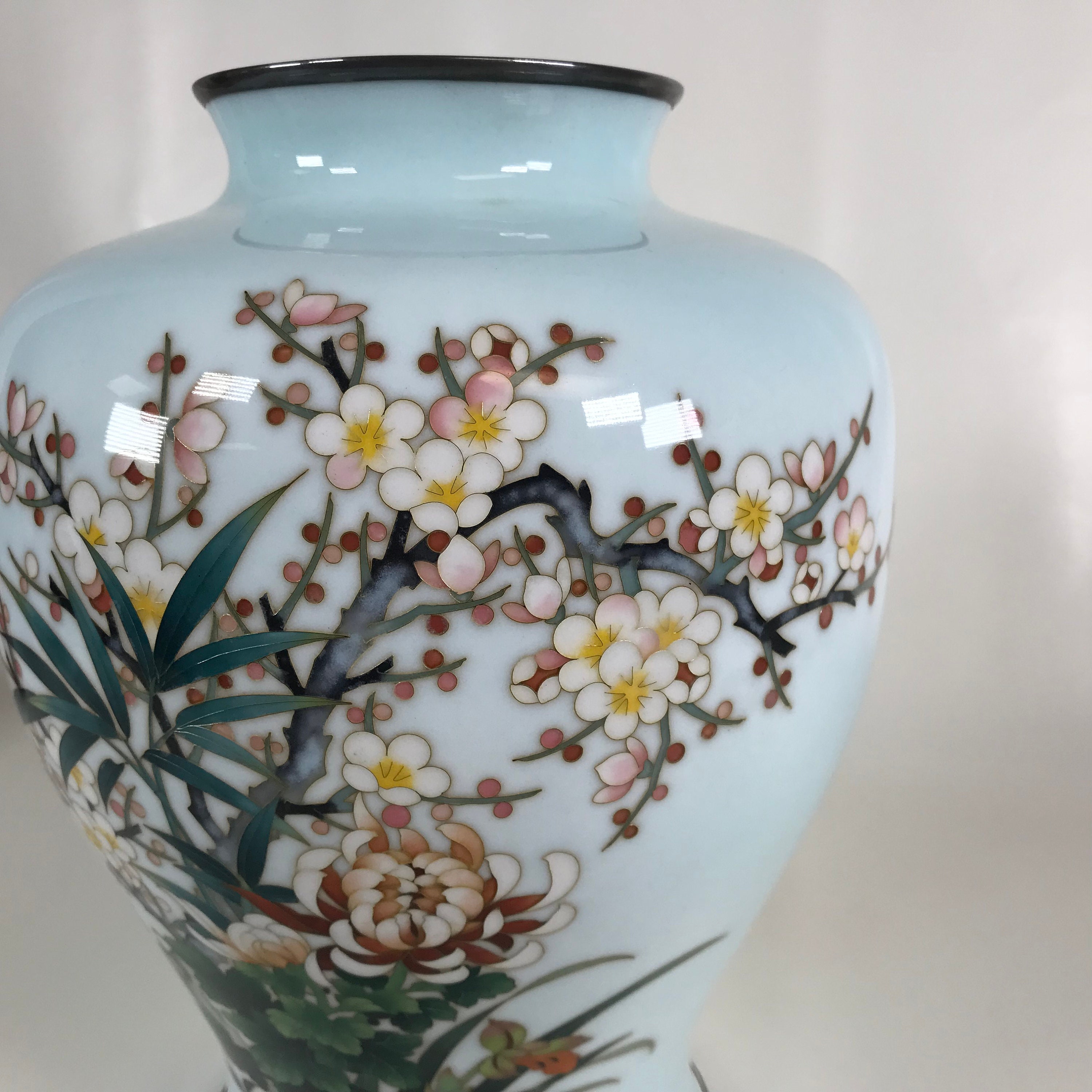 安藤十兵衛 銀線七宝焼花瓶 - Etsy 日本