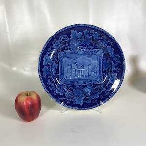Circa 1820s Dark Blue Staffordshire Plate St Philips Chapel Regent Street London