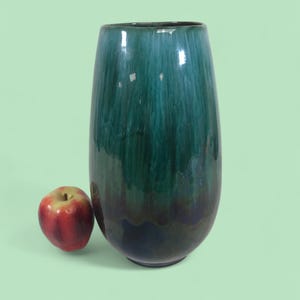Large Mid Century Blue Mountain Pottery Blue Drip-Glaze Vase