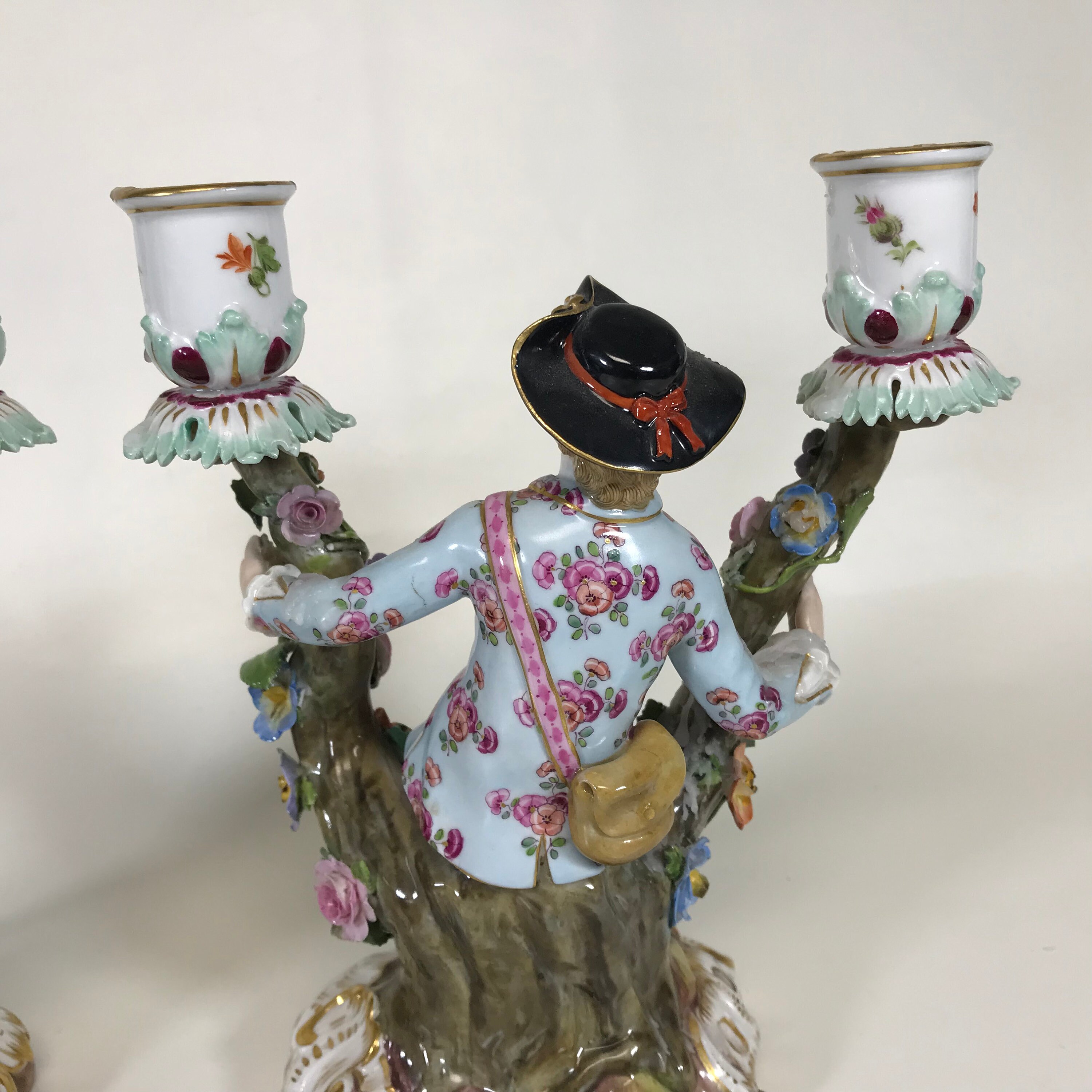 【美品】meissen マイセン　キャンドルホルダー　キャンドル　スタンド マイセン（Meissen） 波の戯れホワイト 000001／44323 ストームランプ