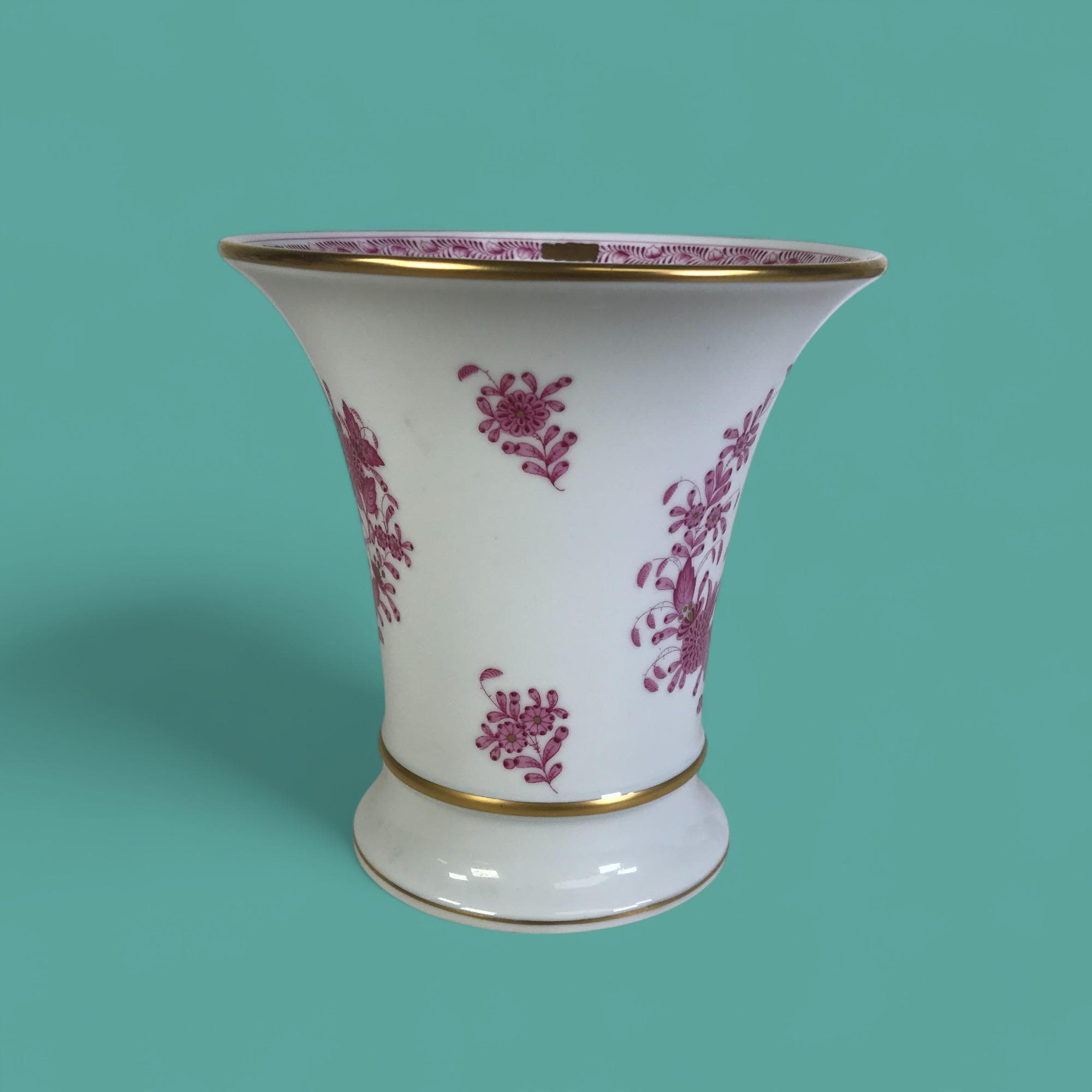ヘレンド 花瓶 インディアンバスケット柄 23cm 花器 フラワーベース