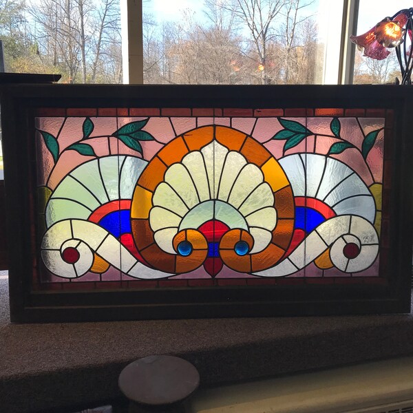 Antique Stained Glass Window Etsy