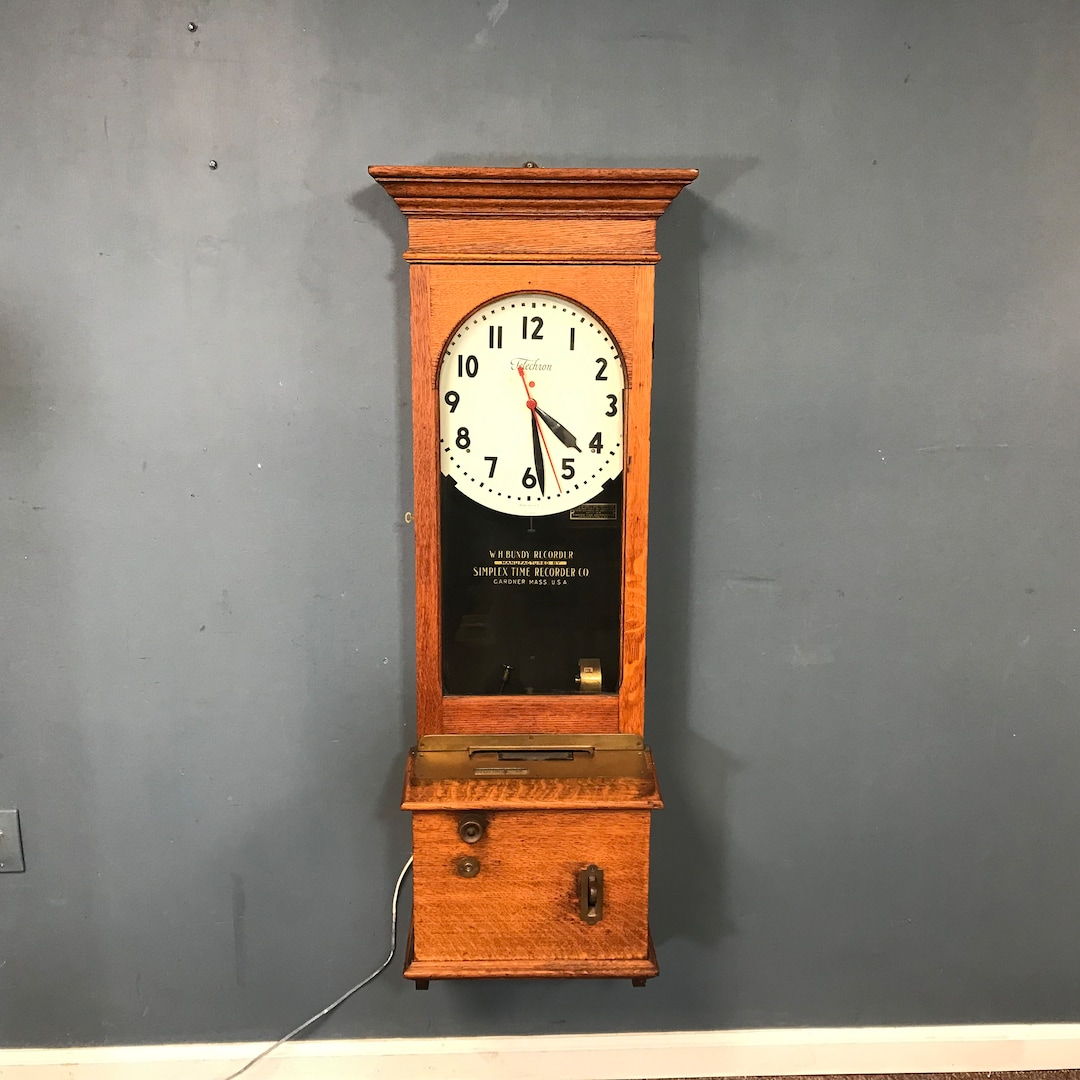 Rare W. H. Bundy Time Recorder Clock Etsy