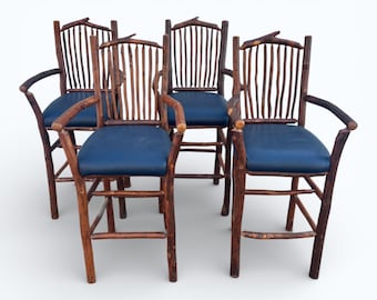 Set of 4 Adirondack Rustic Designs Hickory 30" Bar Stools