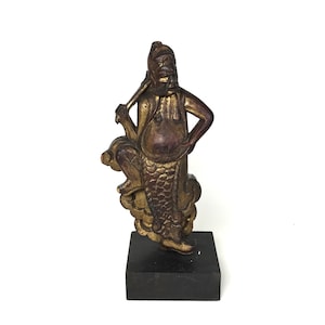 19th C. Chinese Carved Gilt Decorated Figure
