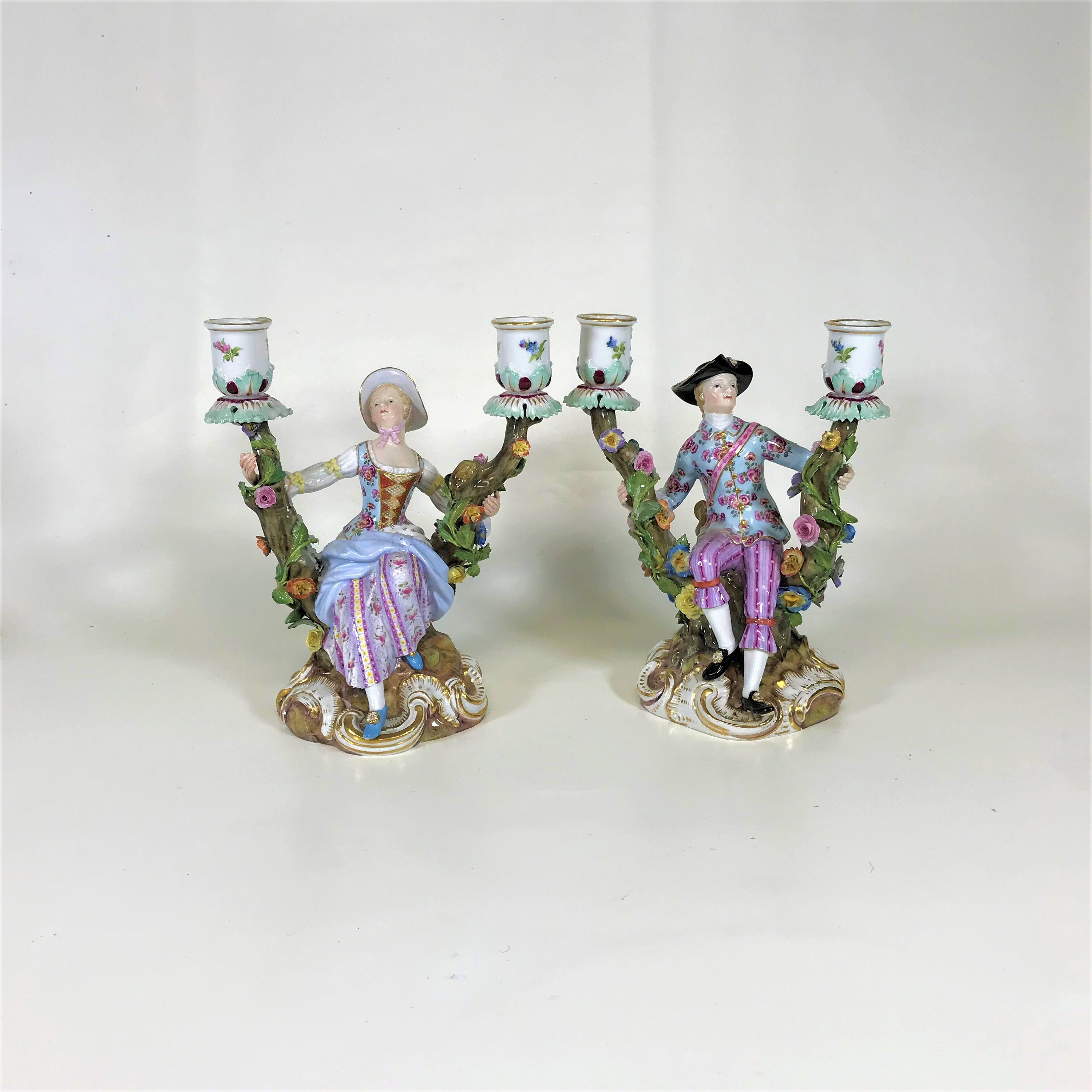 マイセン クロスソード 男性と女性のキャンドルホルダー ペア - Etsy 日本