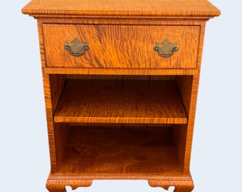 Tiger Maple Nightstand / End Table.