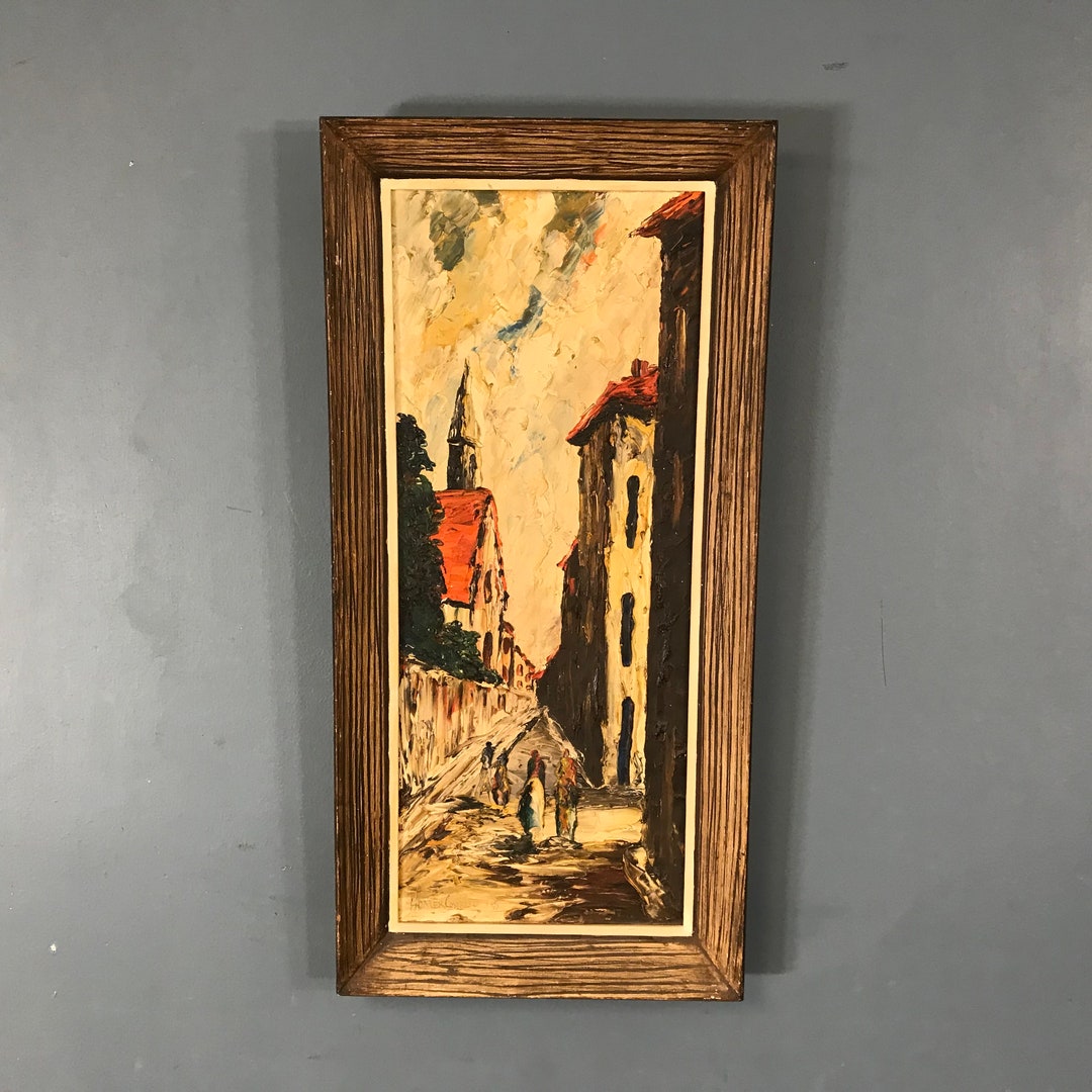 Homer Costello 1954 Oil on Artist Board Mid Century Street Etsy