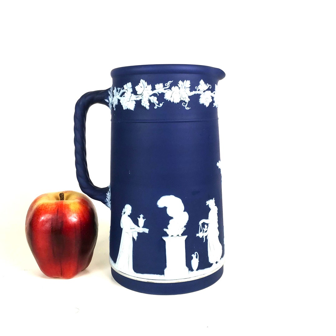 1900 年頃 ウェッジウッド ダークブルー ディップ ジャスパーウェア