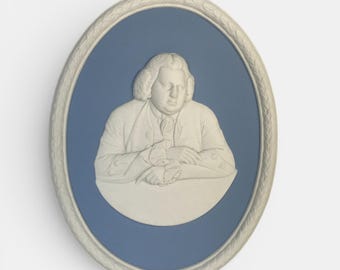 Wedgwood Dr Erasmus Darwin Blue Jasperware Portrait Medallion