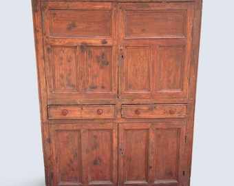 19th Century Paint Decorated Country Cabinet