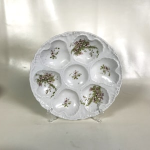 Antique Austrian 6 Well Porcelain Oyster Plate