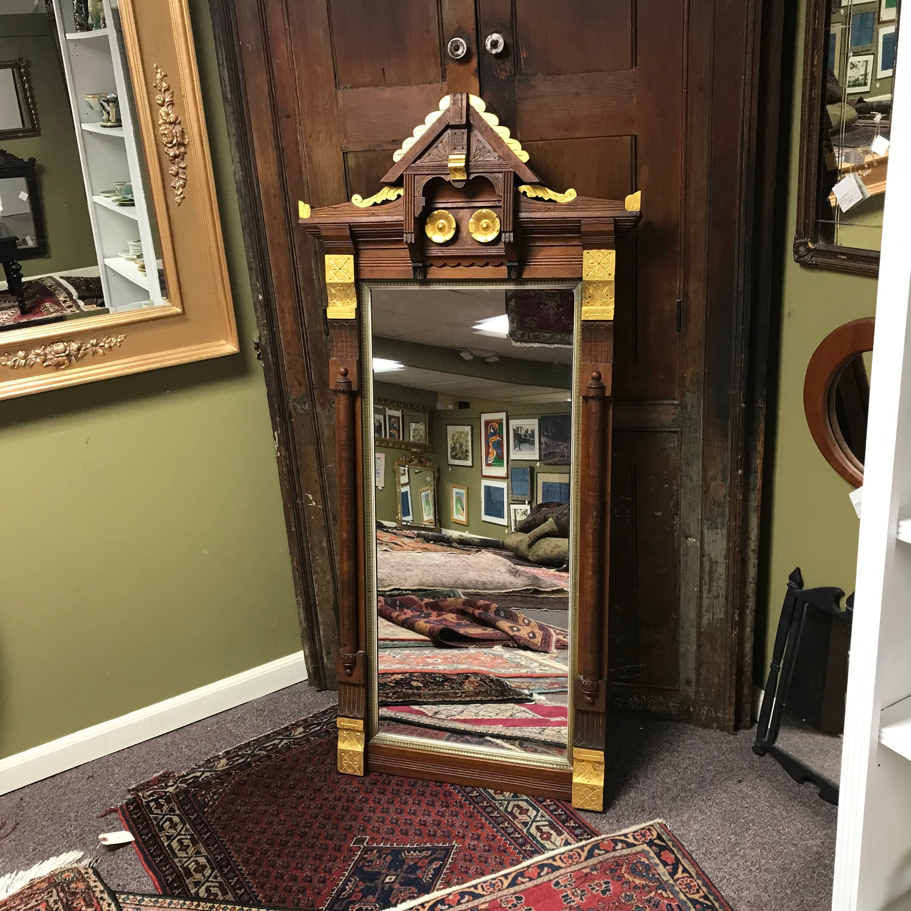 19th Century Eastlake Mirror 57 Tall Etsy