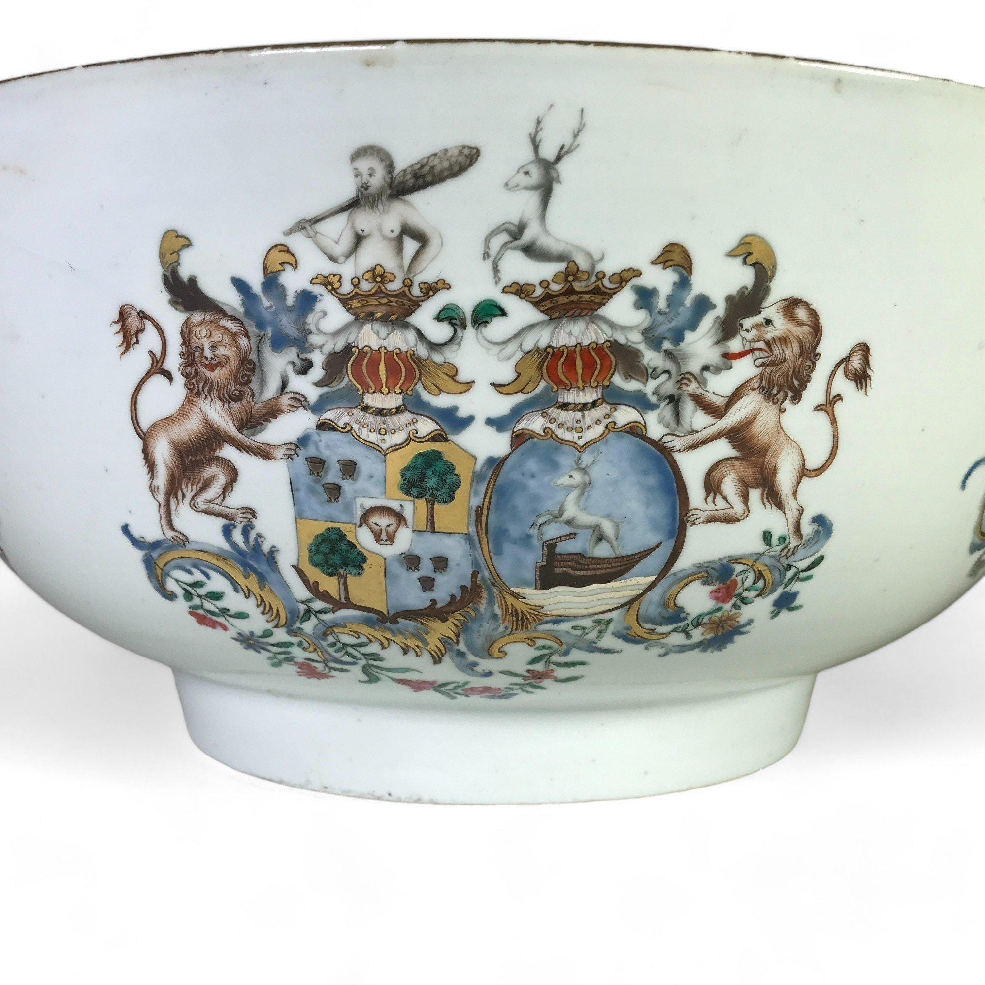 18 世紀中国の大型紋章磁器ボウル - Etsy 日本