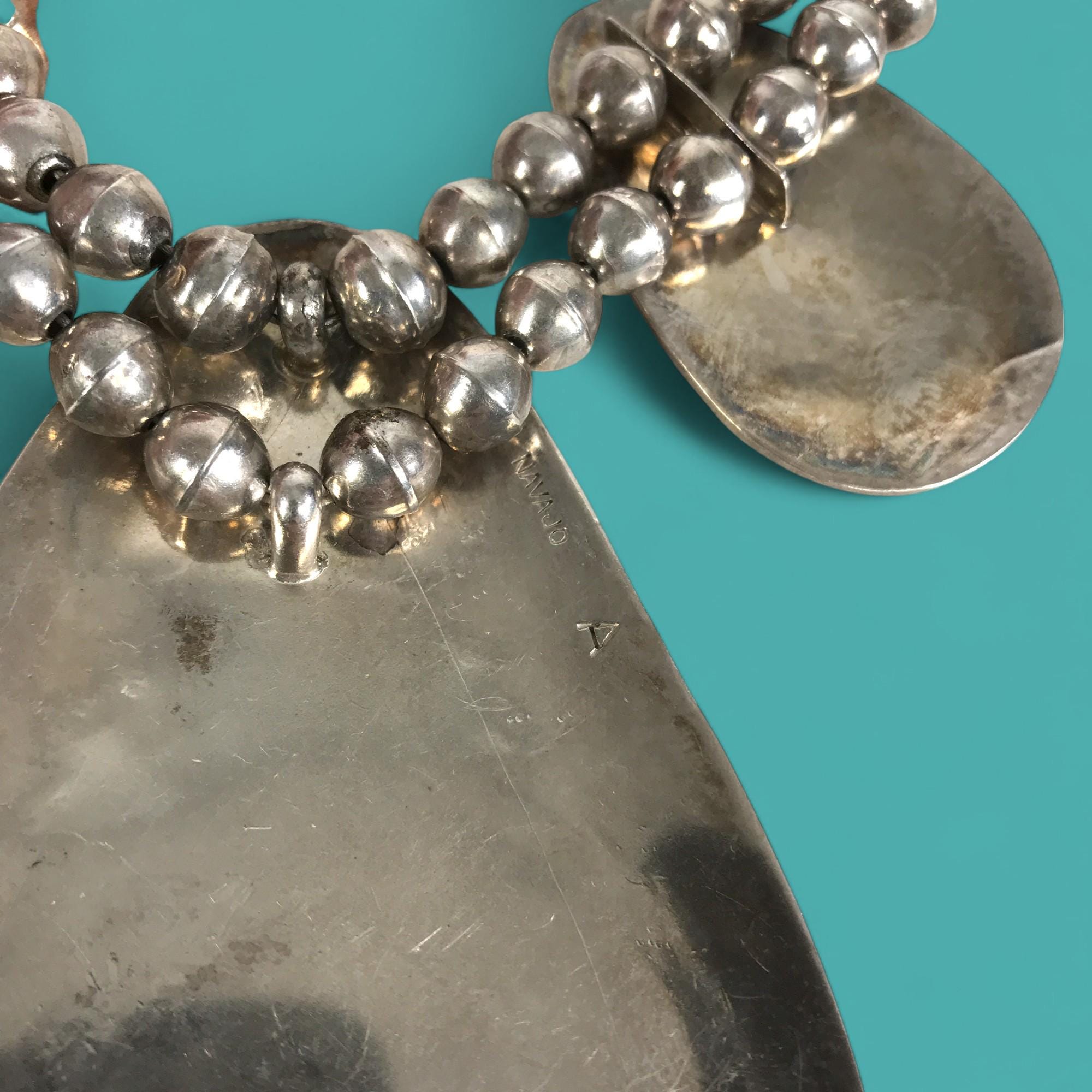 Monroe Ashley Sterling Silver Navajo Squash Blossom Necklace  display picture 3