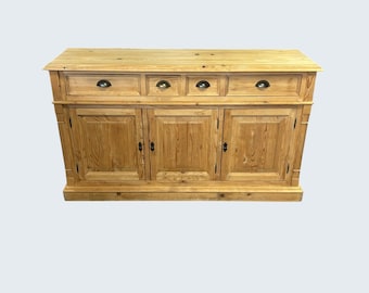 Vintage English Pine w/ 4 Drawers Sideboard