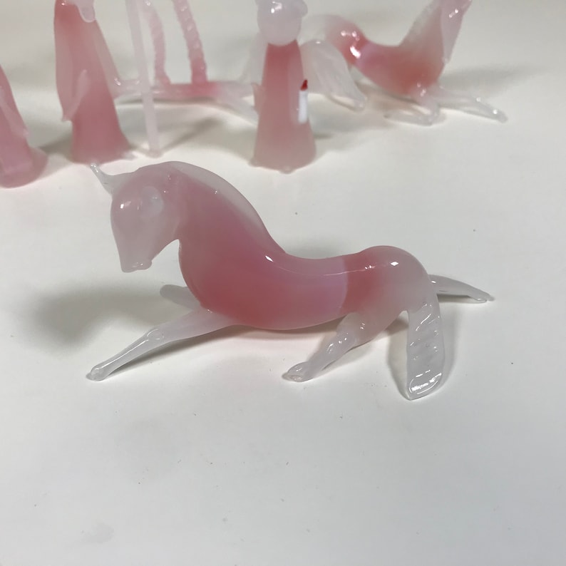 Murano Glass Nativity Set in Pink Opalescent Color Etsy