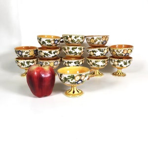 Italian Majolica Pottery Footed Cup (Single)