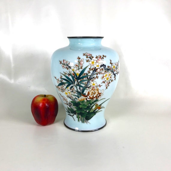 安藤十兵衛 銀線七宝焼花瓶 - Etsy 日本